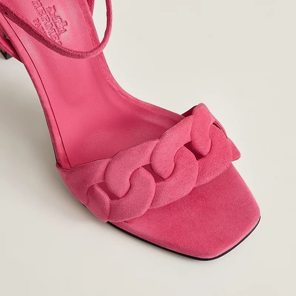 Hermès Gala 105 Sandals 37.5 Rose Vinicunca - Picture 4 of 14